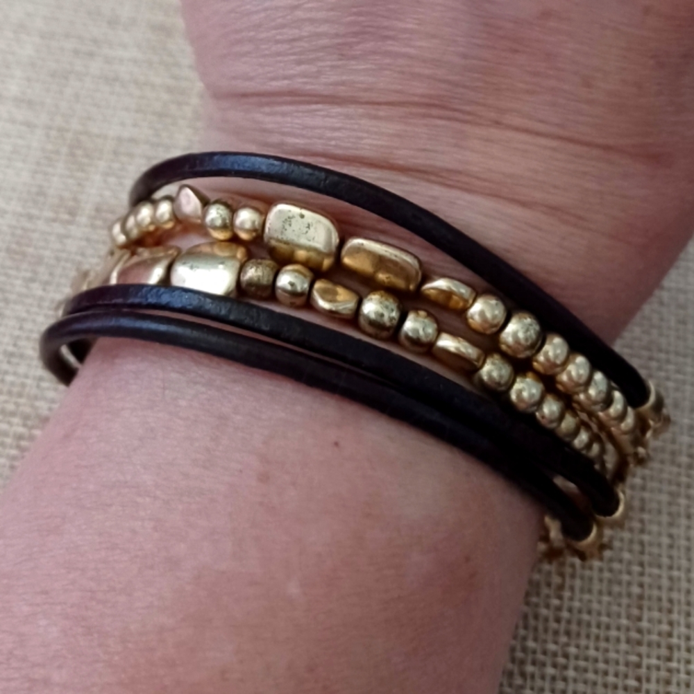 Lucky Brand Gold and Brown Bracelet